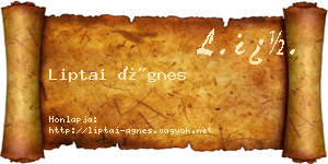 Liptai Ágnes névjegykártya